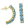 Blue Topaz J Hoop Earrings