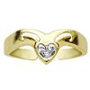 Diamond-Accented Heart Toe Ring