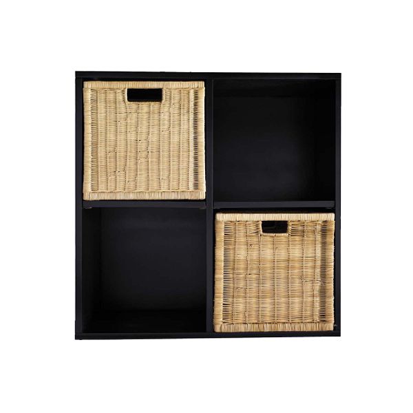 Home Styles Modular Open Storage Unit with Baskets - Black