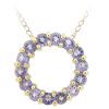 Amethyst Circle Pendant, 10K Yellow Gold