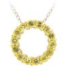 Citrine Circle Pendant, 10K Yellow Gold
