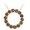 Garnet Circle Pendant, 10K Yellow Gold