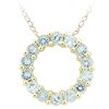 Aquamarine Circle Pendant, 10K Yellow Gold