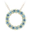 Blue Topaz Circle Pendant, 10K Yellow Gold