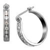 1/8ct tw Diamond Hoop Earrings, 10K White Gold