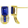 Lab Created Sapphire and Diamond Earrings, 10K Yellow Gold
