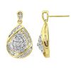 1/4ct tw Diamond Pear Cluster Drop Earrings, 10K Yellow Gold