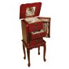 Stephanie Walnut finish jewelry armoire with floral carved drawer pulls