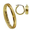 10kt Gold 10mm Zig Zag Bangle and Earring Set