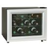 12-Bottle Capacity Thermal Electric Wine Cellar Black Cabinet with Silver Trim