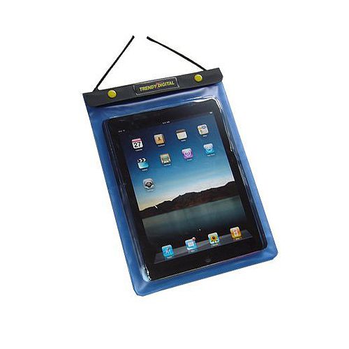 TrendyDigital WaterGuard Waterproof Case, Waterproof Cover for Apple iPad, Blue Border