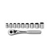 9pc Socket Set, 6pt SAE with Ratchet