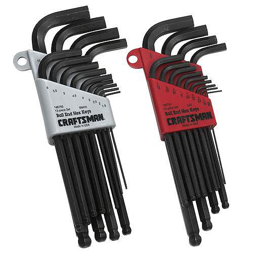 Craftsman 26 pc. Standard and Metric Ball End Hex Key Set