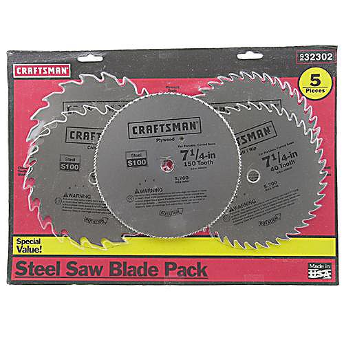 Craftsman 7-1 4 in. Steel Saw Blade Variety - 5 pack - 32302 