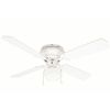 42in White Hugger Ceiling Fan with Dome Light