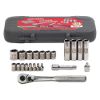 22 pc. Easy-To-Read Socket Wrench Set, 6 pt. Metric, 1/4 & 3/8in Drive