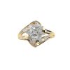 1/2ct tw Diamond Flower Cluster Bypass Ring in 10K Yellow Gold