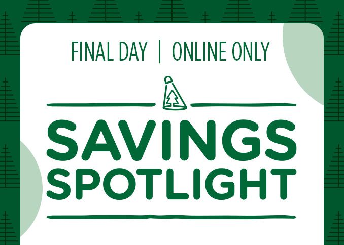 FINAL DAY | ONLINE ONLY | SAVINGS SPOTLIGHT