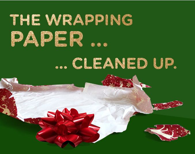 THE WRAPPING PAPER ... | ... CLEANED UP.